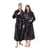 Men's Shawl Collar Robes Full Length Fleece Plush Bathrobes Soft Spa House Coat with Pockets Fluffy Spa Robes Unisex Winter Cozy Warm Spa Long Robe