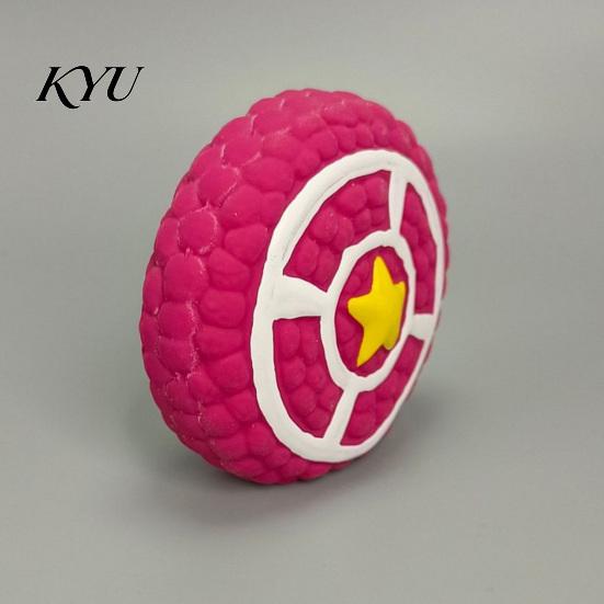 Interactive Pet Toys for Boredom And Anxiety Round Shield Dog Toy, Squeaky Latex Chew Safe Puppy Teething Fetch Teeth Cleaning Toy Small Medium