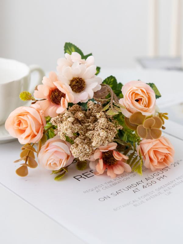 1/3pcs Artificial Flowers Roses Silk Wedding Wreath Home Room Table Festival Outdoor Garden Yard Decor Bridal Bouquets Diy Gifts