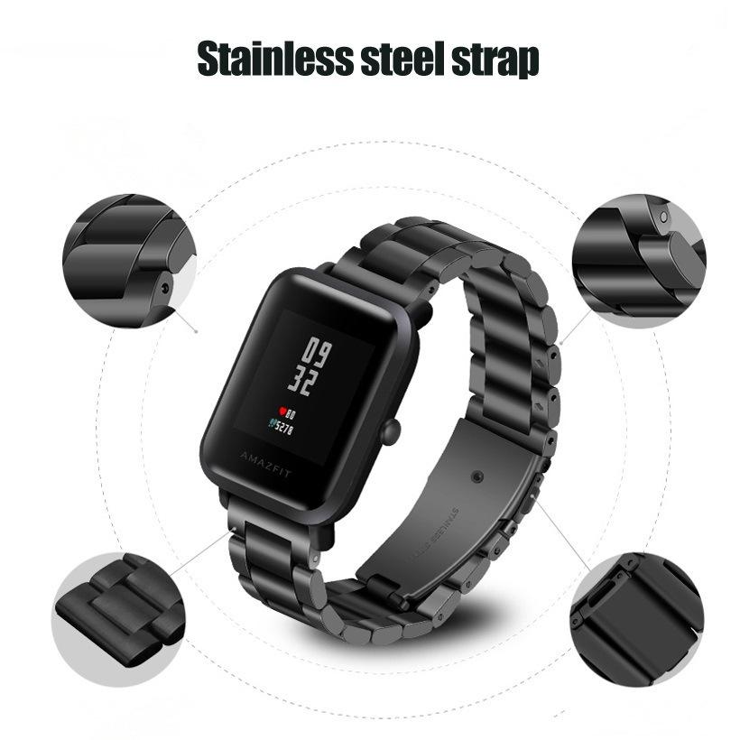 20mm/22mm Band For Amazfit GTS/2/3/4/2e/GTS2 Mini/GTR2/2e/stratos/3/4/47 Stainless Steel Watch Bracelet Correa Amazfit Bip Strap