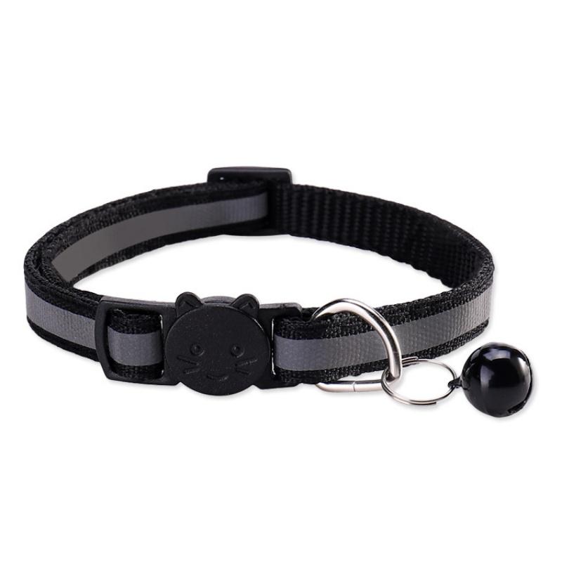 Reflective Breakaway Dog Cat Collars with Bell Safety Buckle Adjustable Soft Kitten Collar Pet Accessories for Cats Kittens