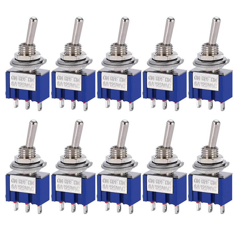 10pcs ON-OFF-ON / ON-ON Miniature Toggle Switches Mini MTS-102 103 202 203 Power Button Switch Car