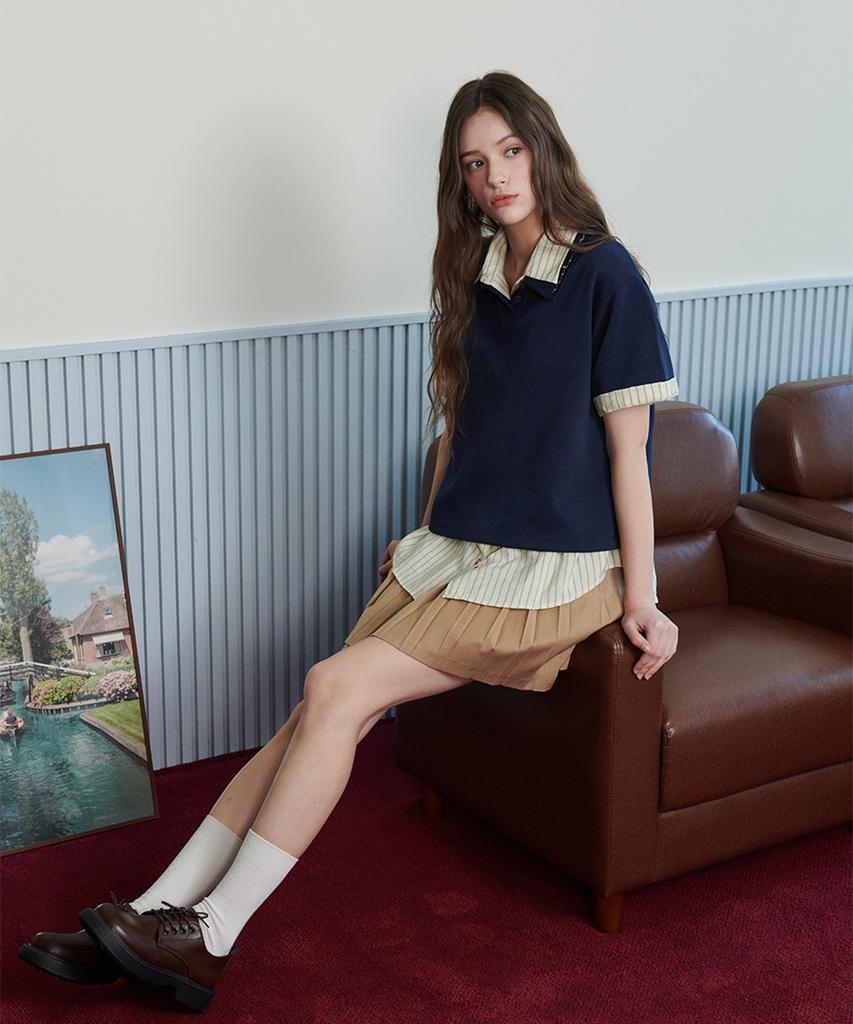 Eoboneoseu Logo Pique Polo Shirt [Navy]
