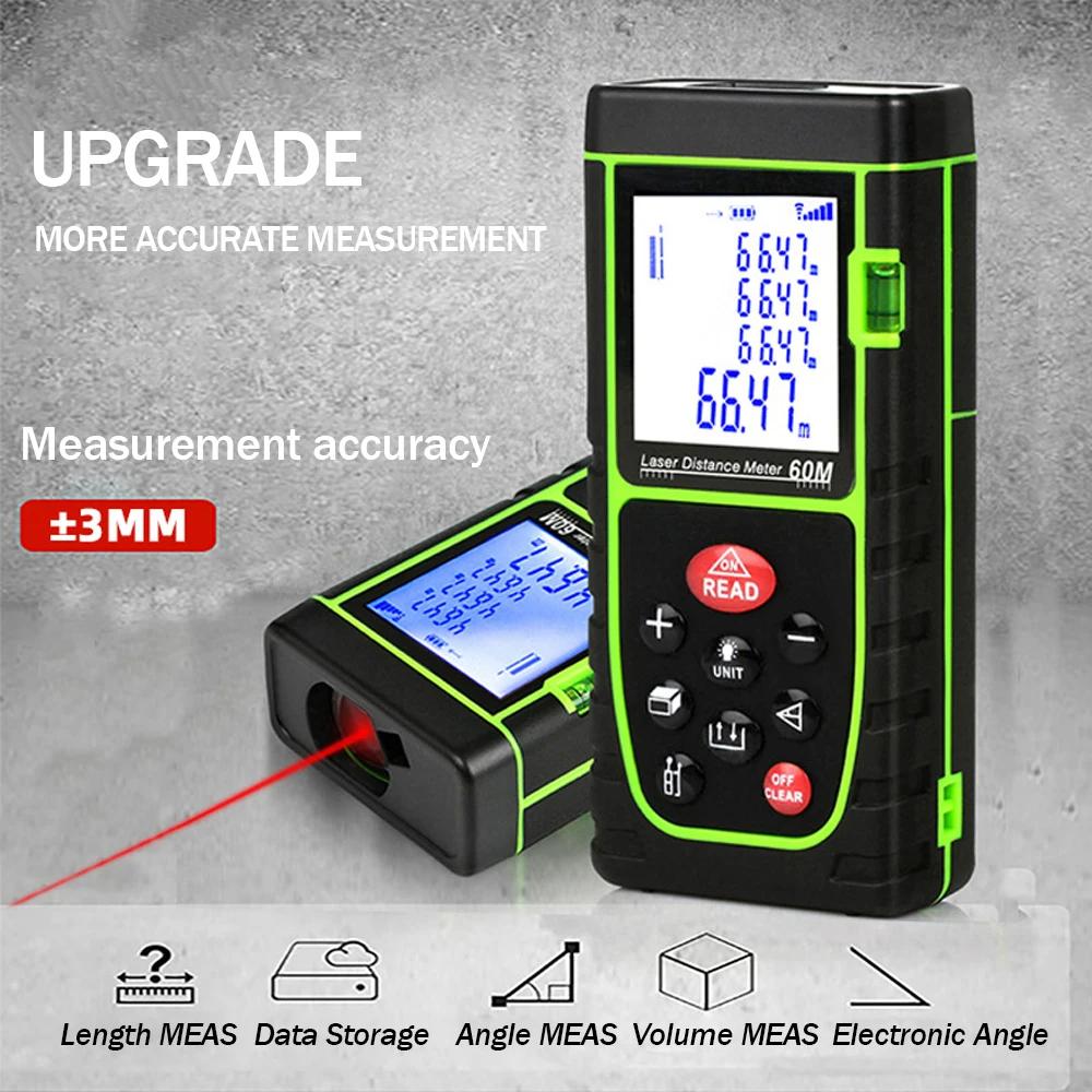 Laser Rangefinder 40M 60M 80M 100M Rangefinder with Backlight Tape Measure Rangefinder Build Measuring Equipment Ruler Test Tool