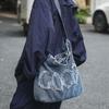 Denim Bag Women's Vintage Wash Denim Letter Casual Crossbody Bag Fashion Student Canvas Shoulder Bag