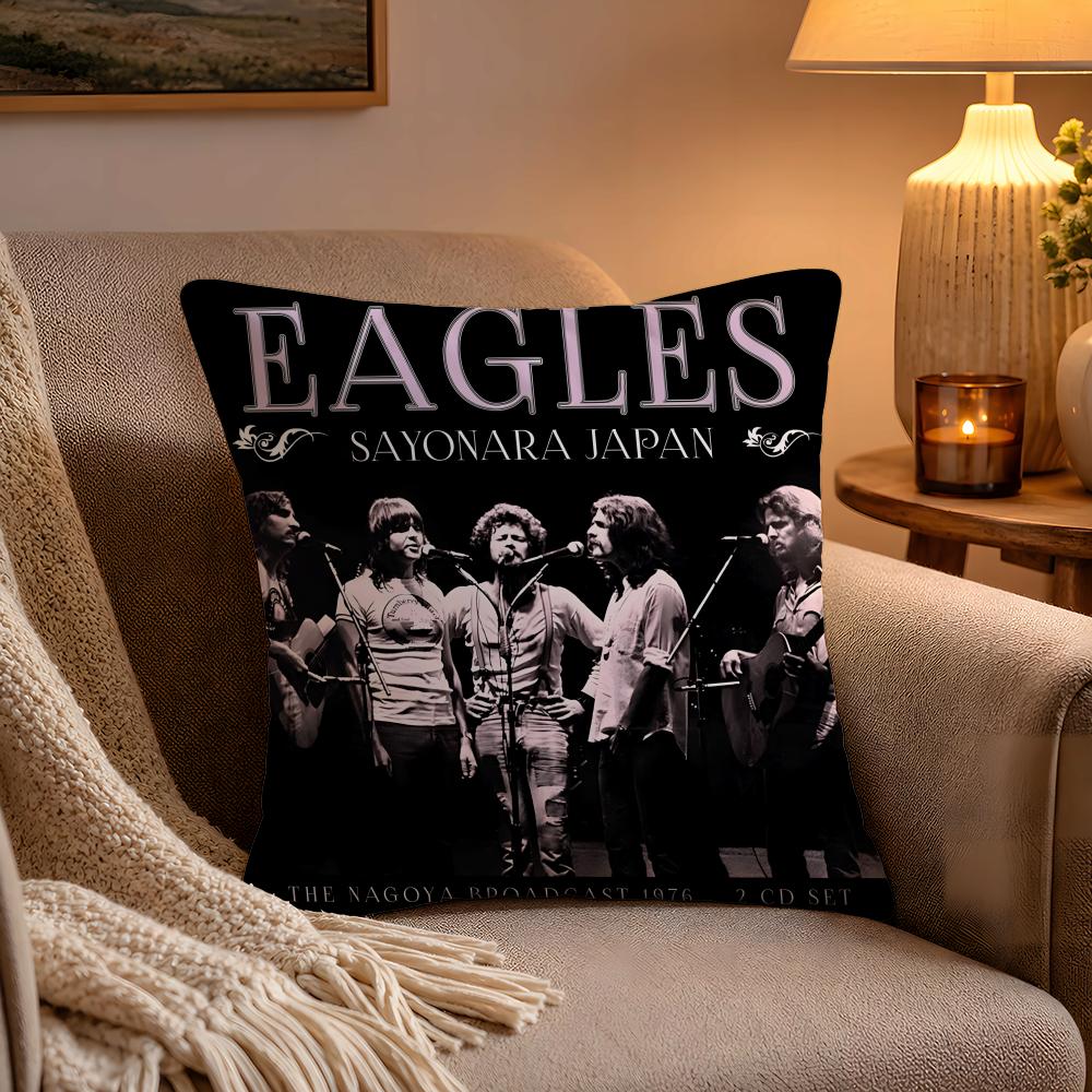 The EEagles Band Cushion Cover Soft Plush Cushion Cover Double Print And Invisible Zipper For Sofa Home Car Use 30x30cm