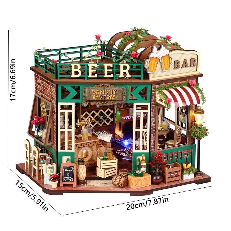 Wooden Miniature Doll House Kit Handmade 3D Puzzle Assemble Building Model Making Room Toys Home With Furniture Dollhouse Gifts