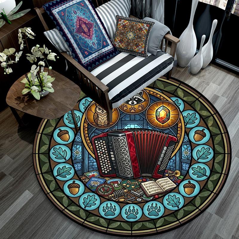 Musicians Legacy Round Area Rug Under Office Chairs Bedroom Living Room Home Decor