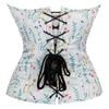 European and American court shapewear printed white JYL TS corset