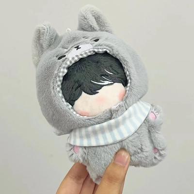 Wolf Tier Kigurumi mit Lätzchen für Plüschtiere (10 cm) - Plüschkleidung, Kigurumi-Zubehör, Otaku-Aktivitäten, Puppe, Maskottchen, Kpop-Puppen-Kostüm [Gebraucht]