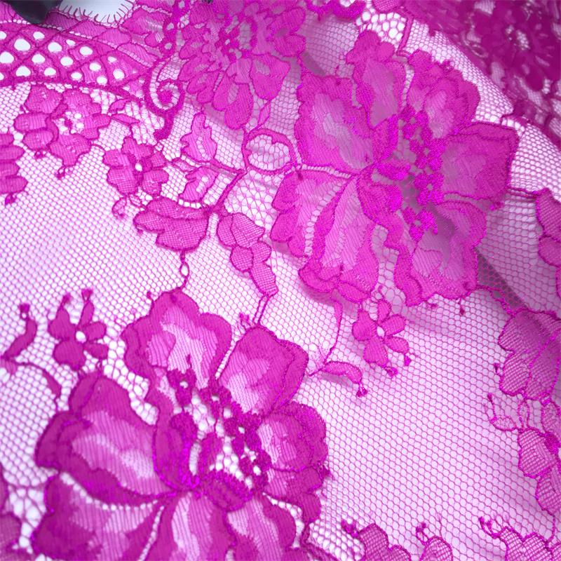 3m x 31cm Chantilly Lace, Non-stretch Metallic French Eyelash Lace Fabric for Sewing, Bra, Underwear, Lingerie, Dress, Garment, Crafting