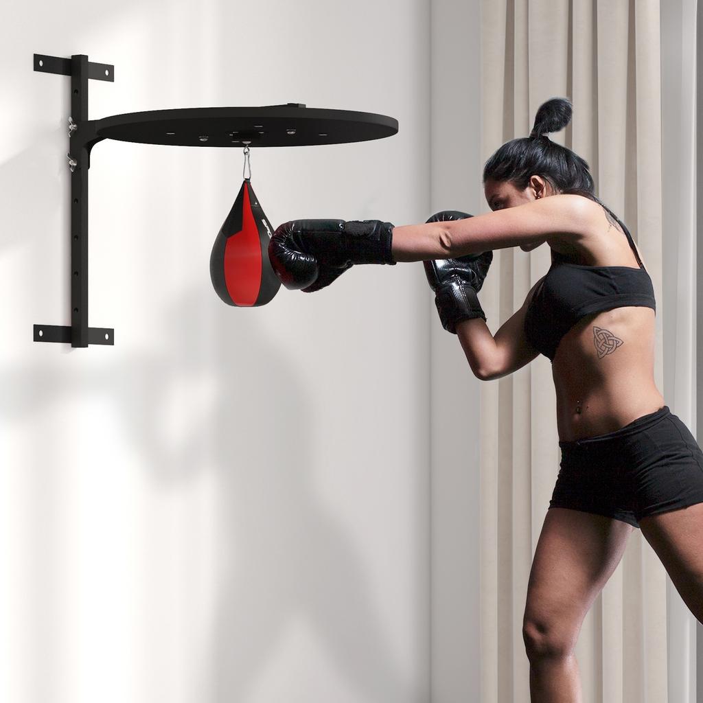 Wall Mounted Platform With Speed Ball Punching Bag For Boxing Training Adjustable Height 360 Degree Swivel