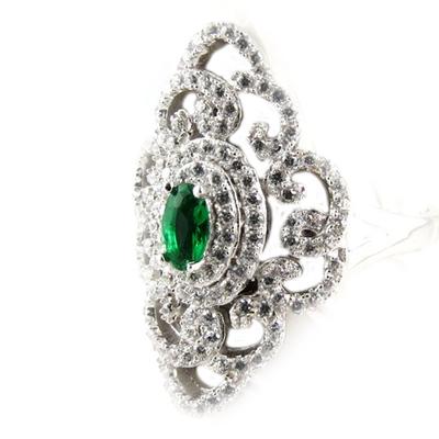 Silver Ring 'Sissi' Green