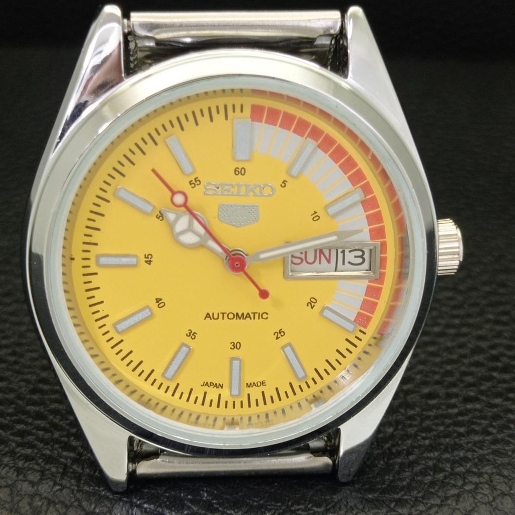 JAPAN VINTAGE REFURBISHED SEIKO 5 AUTOMATIC 6309A MENS YELLOW WATCH A440725-4 Sk-a440725