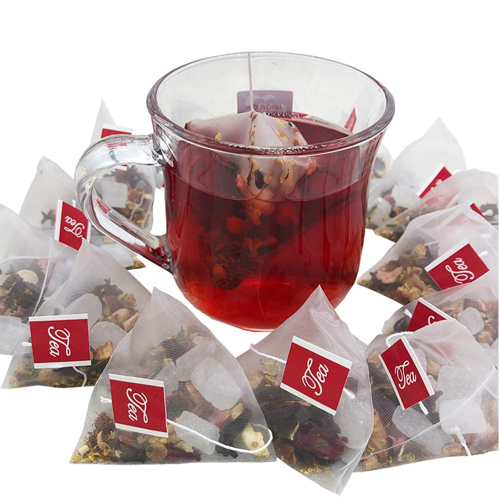 HCTOOL Tea Bag Draw-A-Line Tea Bags, Tea Bags, Cold Brew Tea, Triangular Corner Filter, Black Tea, Barley Tea, Coffee, Tea Strainer, Heat Resistant