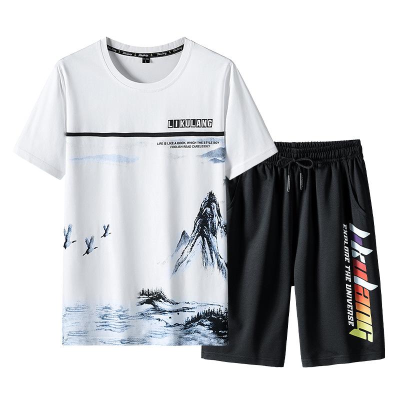 

Летний костюм мужской спортивный комплект из двух предметов для отдыха M