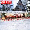 Christmas Gingerbread & Train Yard Banner, Outdoor Garden Fence Holiday Party Decor
