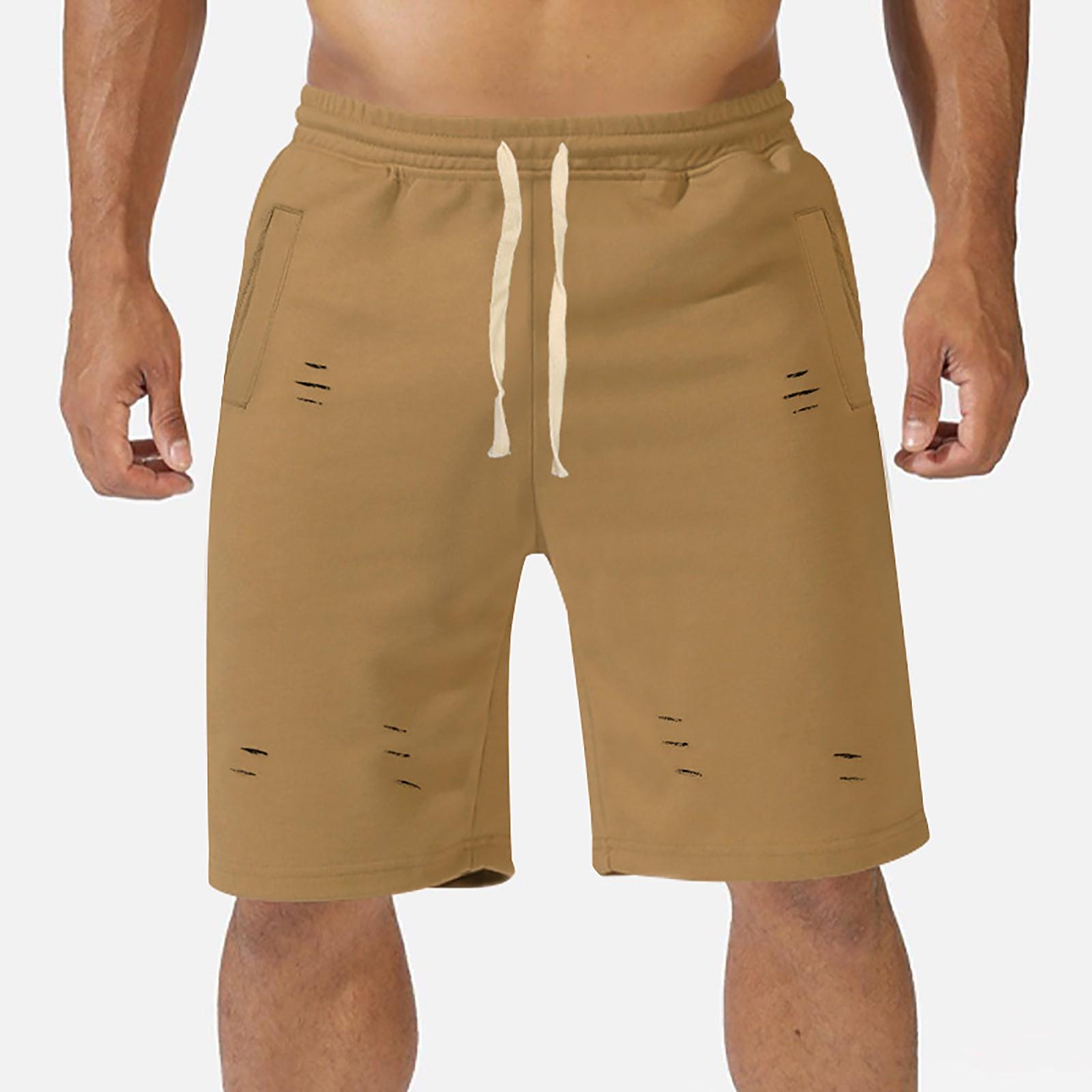 

Мужские летние пляжные брюки с 5% дырками на открытом воздухе, модные повседневные брюки XL коричневый