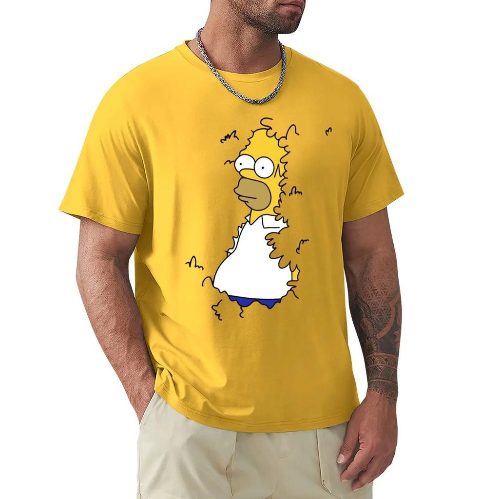Summer Clothes Heavyweights Customizeds Sweat Fitted T Shirts for Men Homer in H Meme Classic TShirt Men Clothing Graphic