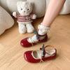 Fashion Fashion and Elegant Round Toe Bow Lolita Single Shoes Women's Spring and Summer New Japanese Soft Girl Small Leather Shoes