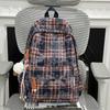 Schoolbag Japanese ins autumn and winter retro plaid schoolbag female British college style college student class travel versatile backpack