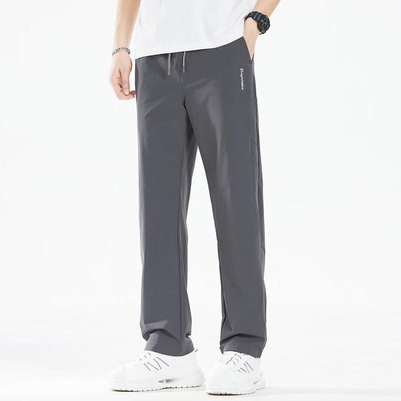 OVERPROTECTION Men s Ice Silk Straight-Leg Casual Pants L