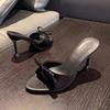 Fashion Summer New Sandals Women's Fashion Round Head Open Toe Butterfly Knot Anti-slip Wear-resistant High-heeled Slippers