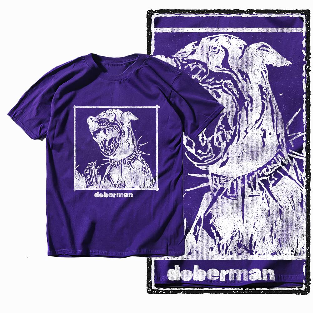 G59 Purple Cotton Men's Streetwear Dog GraphicT-shirt |  Big Size Cool Vintage O-neck Men's Tee Tshirt