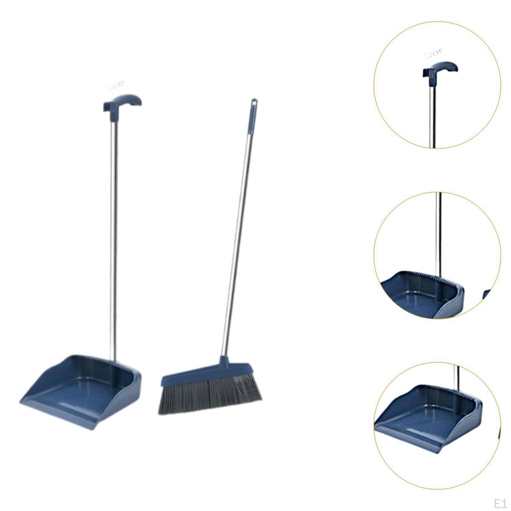 Broom And Dustpan Set Long Handled Sweeping for Outdoor Kitchen Yard