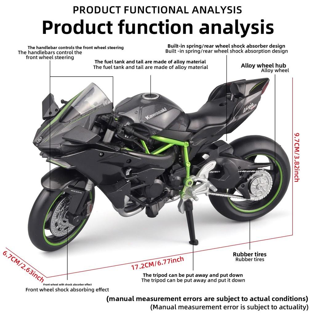 Alloy Kawasaki Simulation Ninja Motorcycle Model Toy For Play Display And