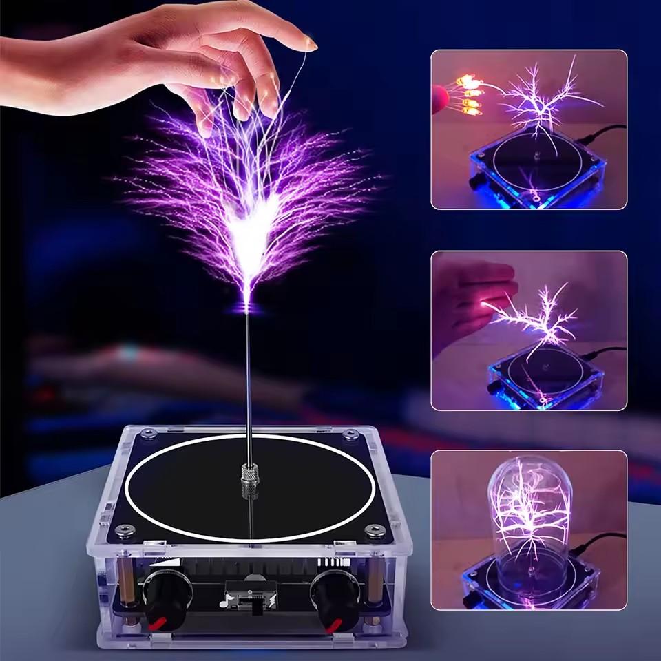 Caja de Música Bobina de Tesla Bluetooth/AUX Modo Dual Rayo Artificial Táctil Entrada de Audio Bluetooth Experimentos Científicos