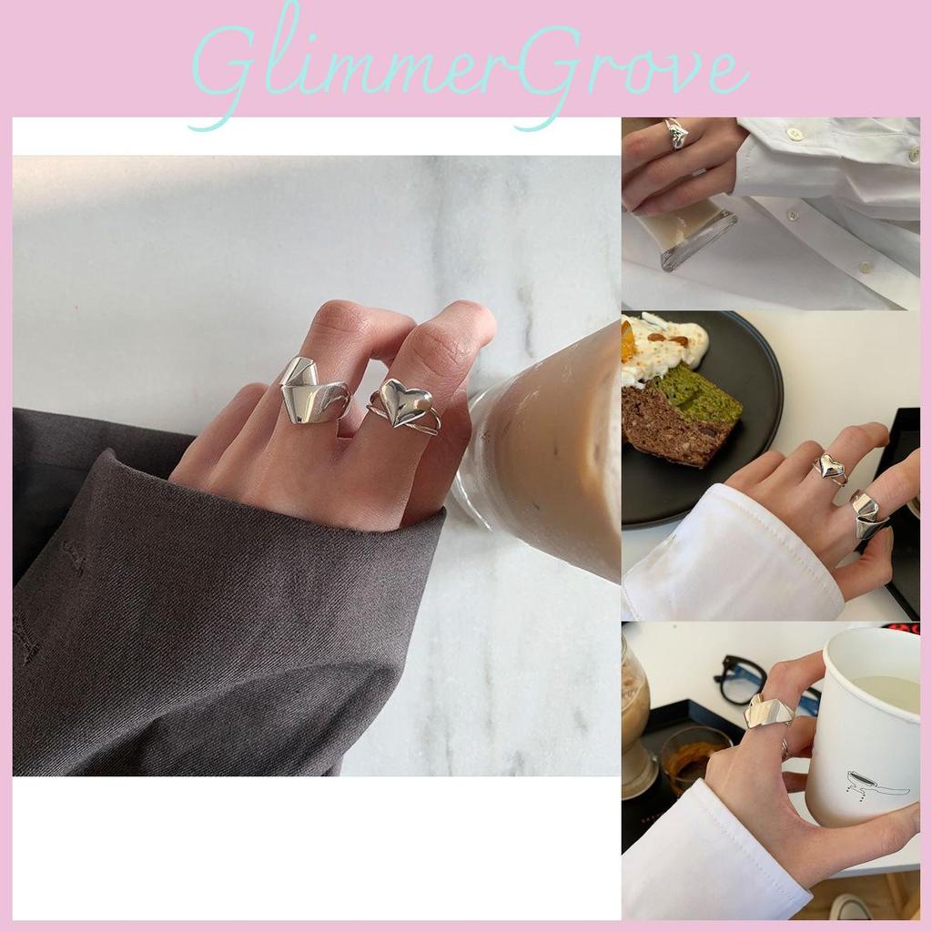 925 Pure Eyecatching Silver Artistic Heart Ring With Modern Design Folded