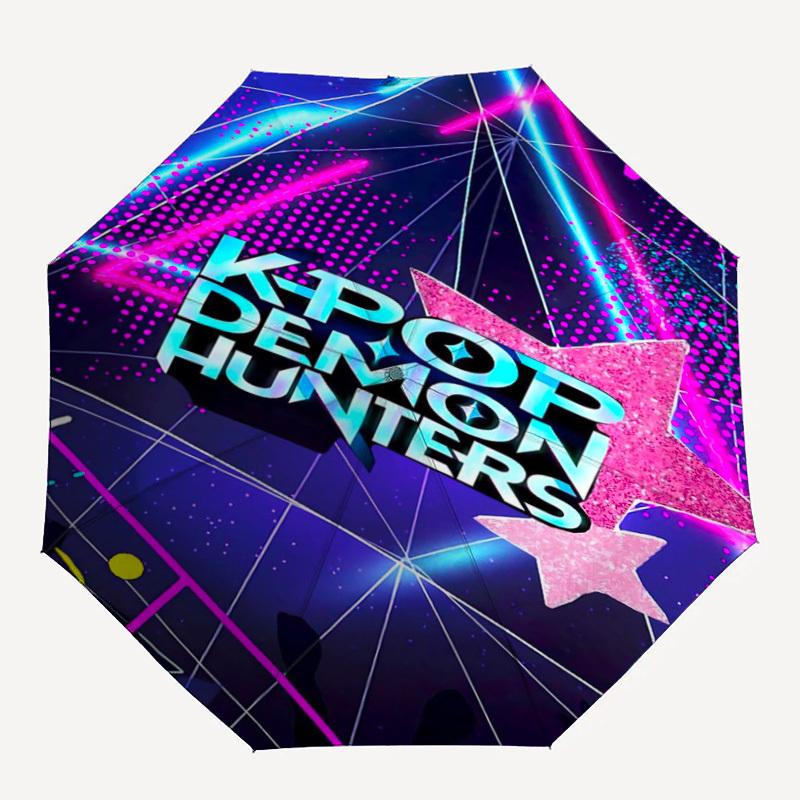 

1PC KPop Demon Hunters Automatic Open/Close, 8-Rib Durable Frame Compact Travel Umbrella for Men & Women S1222024