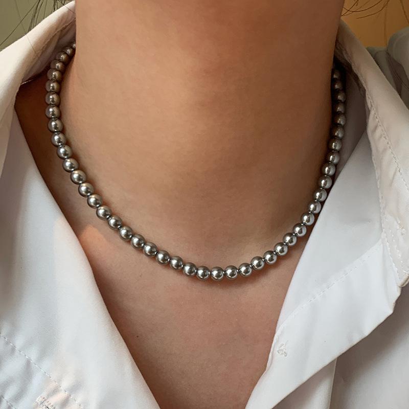 Diamant Schleife Perlenkette High Sense Choker Halskette Licht Luxus Nische Kleid Schlüsselbeinkette