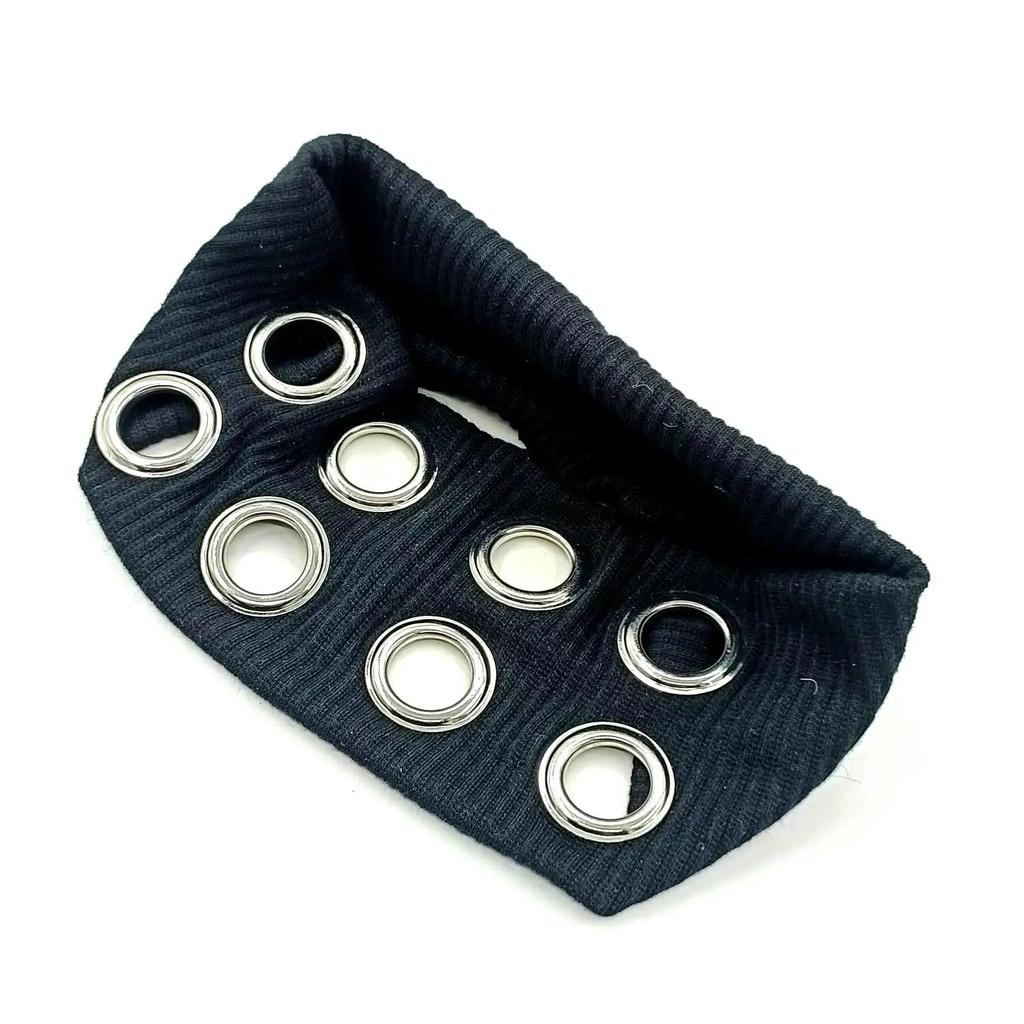 Metallloch-Stirnband, Punk-Hip-Hop-Stil, modische Kopfbedeckung für Mädchen, Rock-Y2K-Gummiband