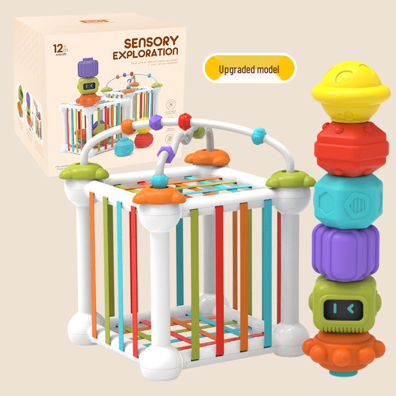 Rainbow Pop-It Cognitive Puzzle Stacking Toy for Toddlers, 2-4 Years, Educational Building Blocks