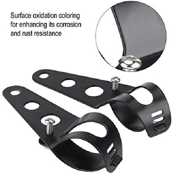 KIMISS Fork Headlight Mounting Bracket, 35-43mm Motorcycle Headlight Mount Bracket Fork Tube Clamp Kit Black for Chopper Cafe Racer