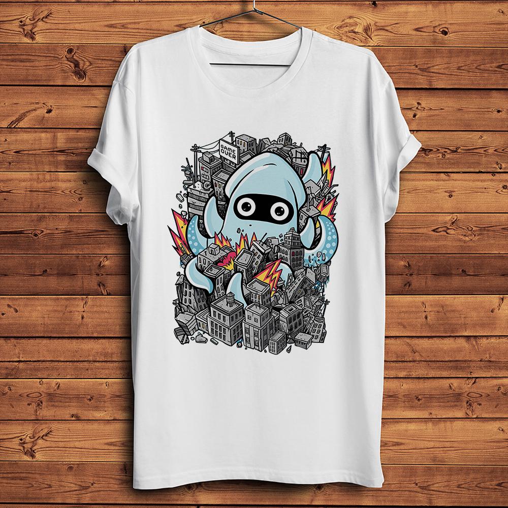

Squid Kaiju Tentacle Attack City Funny Anime TShirtDaily Short Sleeve Casual Unisex TShirt UnisexBreathable Nocracking Print S