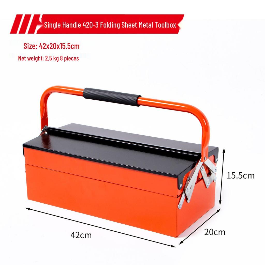 Multi-Layer Portable Folding Toolbox with Large Capacity for Home and Car Repair