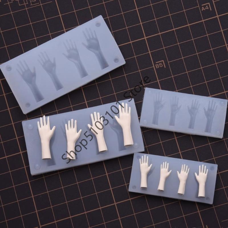 X6HE Safe Palms Silicone Mould for Resin Clay Crafting Doll Hand Mold