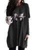 Women's Long Tunic with Pockets Loose Fit Fashion Printed Logn Sleeve Top Women's Sweatshirt
