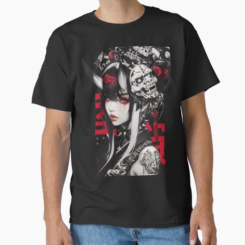 Science Fiction Robot Japan Traditional Art Cyborg Geisha Cyberpunk T-shirt Large Size Adult To