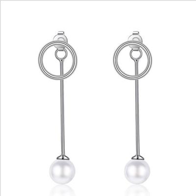 Trendy Weibliche Perle Ohrringe für Mädchen Zubehör Charme 925 Silber Ohrringe Frauen Schmuck Dame Liebhaber Weihnachten Geschenk