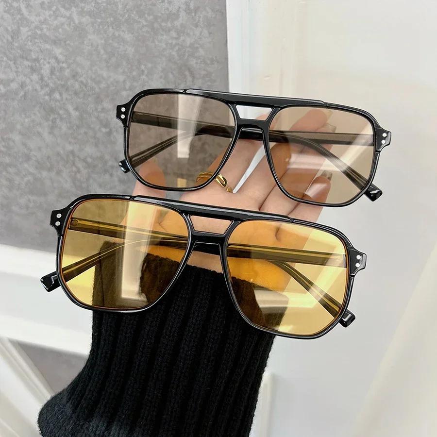 Klassische quadratische Sonnenbrille Retro stilvolle Brille für Damen Herren Minimalistische Mode Lässig Unisex
