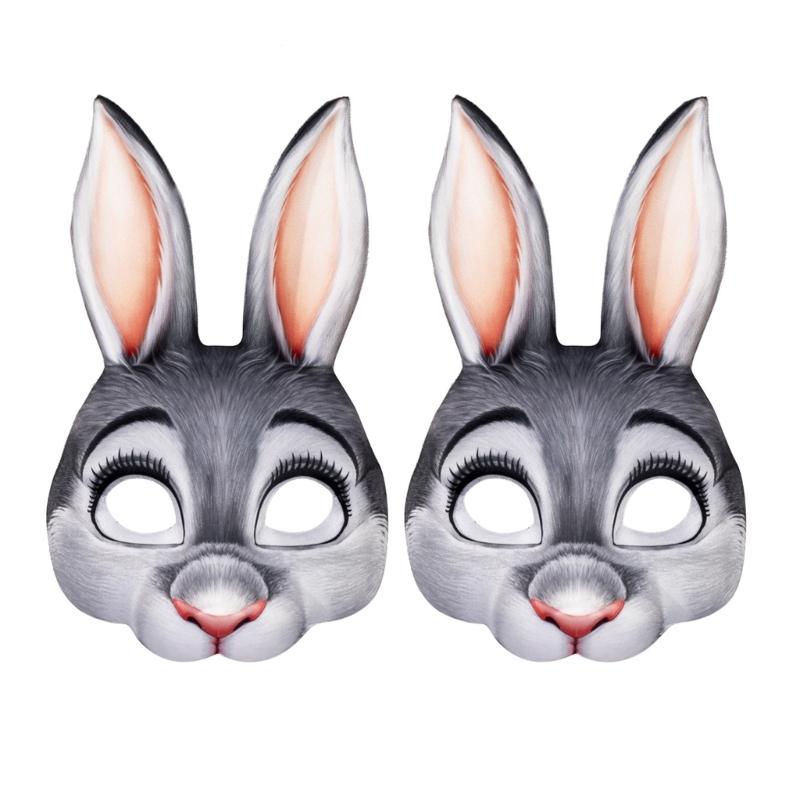 1/2/3dílná pohodlná přenosná EVA králičí maska na velikonoční večírky, maškarní plesy, měkké materiály, kreslený design, festivalová akce