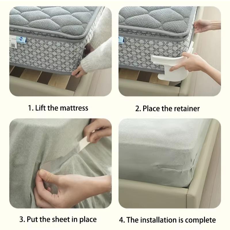 4Pcs Invisible Bed Sheet Fixing with Bed Cover Clip To Keep The Bed Sheet Firm Tight Sheet Holder with Lock Strip Cover Fixer