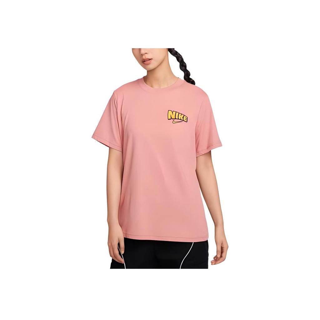 Nike Sports Casual Skateboard Printed Breathable Short Sleeve T-Shirt Women Tops Pink HM5024-618