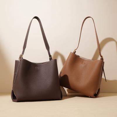 Top-grain Leather, Autumn and Winter Leather Bucket Bag, Versatile Crossbody Tote Women's Bag, Large-capacity Bag