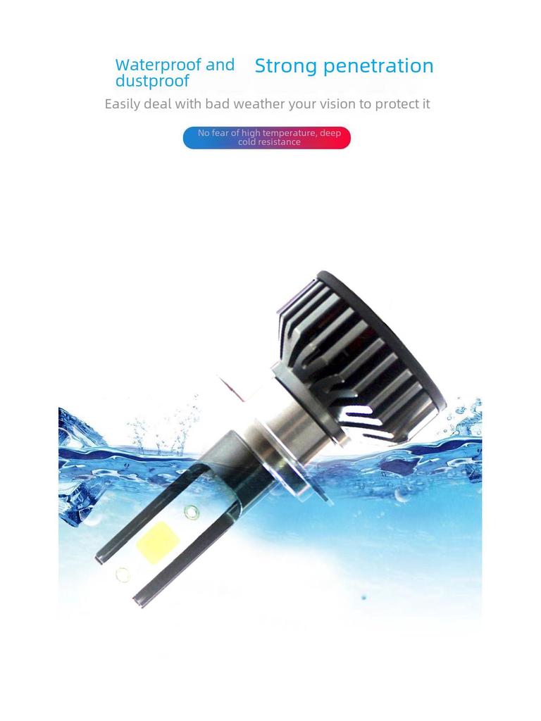 Super Bright Spotlight Car LED Headlight with F2 COB Lamp Beads for H1, H7, H4, H11 Bulbs.