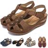 Women's Round Toe Wedge Heel Sandals Stylish Closed Toe Design With Non-slip Feature